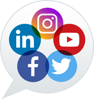 Social media: Facebook, Linkedin, Twitter, Instagram, YouTube